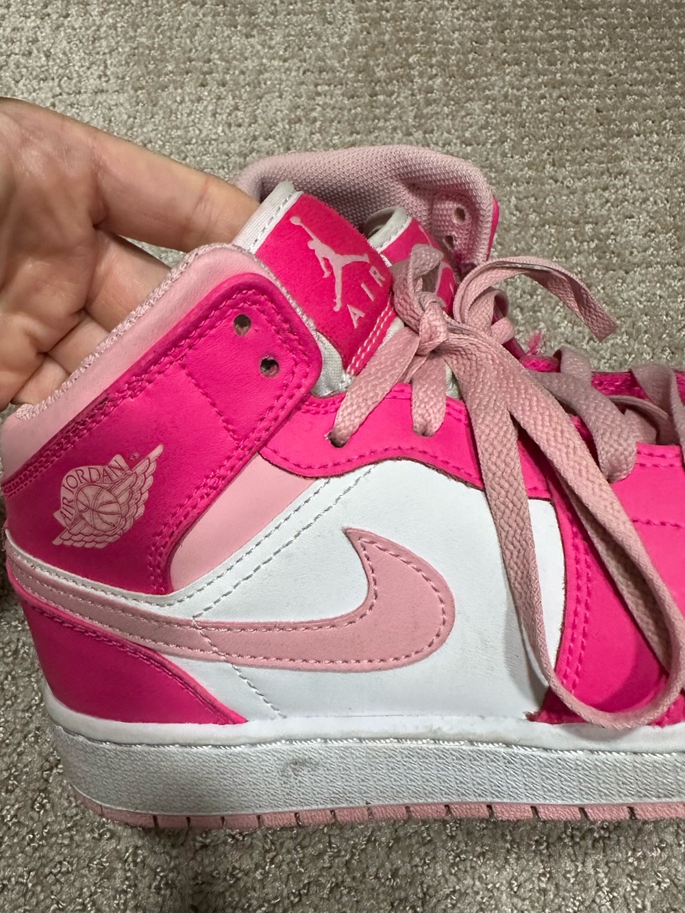 Nike Air Jordan 1 Mid White Fierce Pink - Picture 10 of 16